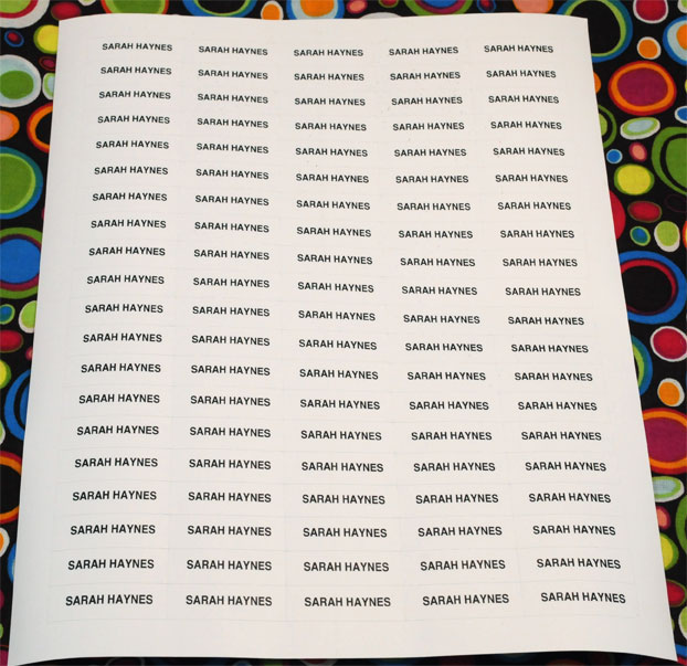 Printed Name Labels