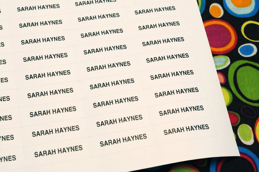 Stick-on Name Labels, Sheet of 100